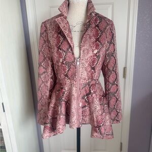 VENUS Pink and Black Snake Print Blazer